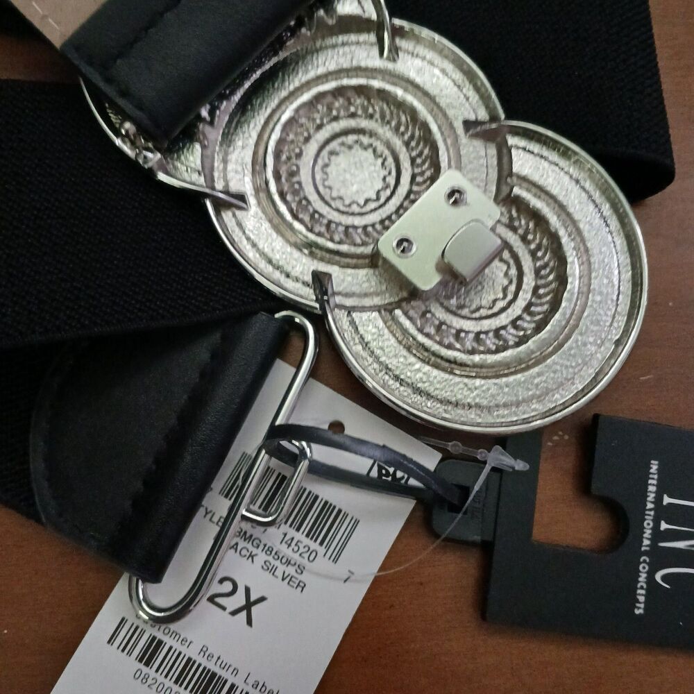 I.N.C International Concepts Women's 2X Stretch Fabric Round Medallions Belt - Picture 7 of 10